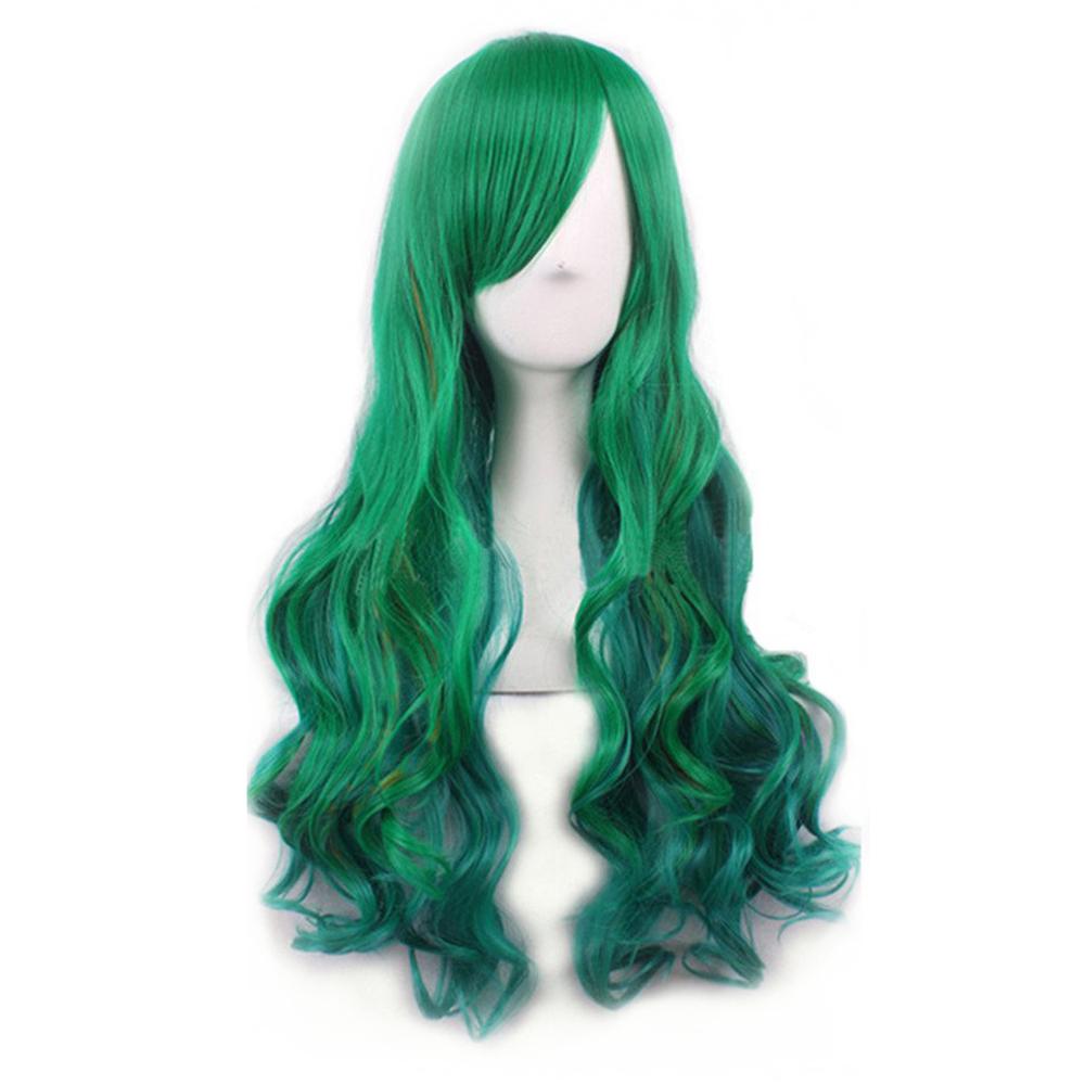 Soowee Synthetic Hair Ombre Cosplay Wigs with Bangs Green Costume Lolita Wig
