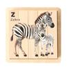 4 In 1 Wooden Animal Puzzles for Toddler Solid Wood Puzzle Blocks Montessori Toys Learning Educational Chunky Puzzle for Kids