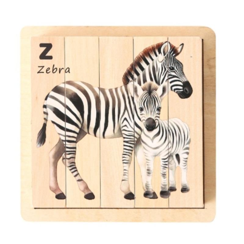 

Деревянные пазлы с животными 4 в 1 для малышей, пазлы из массива дерева, игрушки Монтессори, развивающие обучающие крупные пазлы для детей