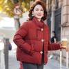 Petite Mother-in-Law Red Winter Down Jacket: Warm, Thickened Coat for Middle-Aged and Elderly Women