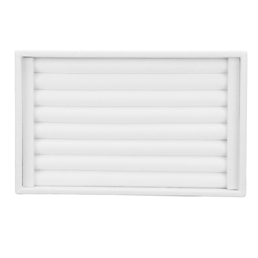 Jewelry Box 7 Slots Velvet Jewellery Holder Storage Display Case for Earring Necklace