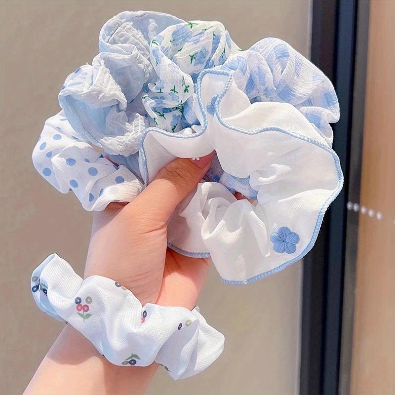 6 Stück/Set Haarschmuck für Mädchen Haargummis Haarbänder Scrunchy Haargummis Seile Pferdeschwanzhalter für Frauen oder Mädchen