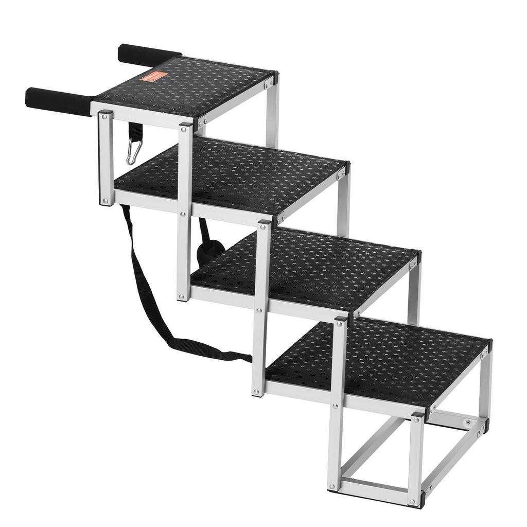 Dog Stair for Cars 4-step Folding Dog Steps Aluminum Loads up to 150 lbs