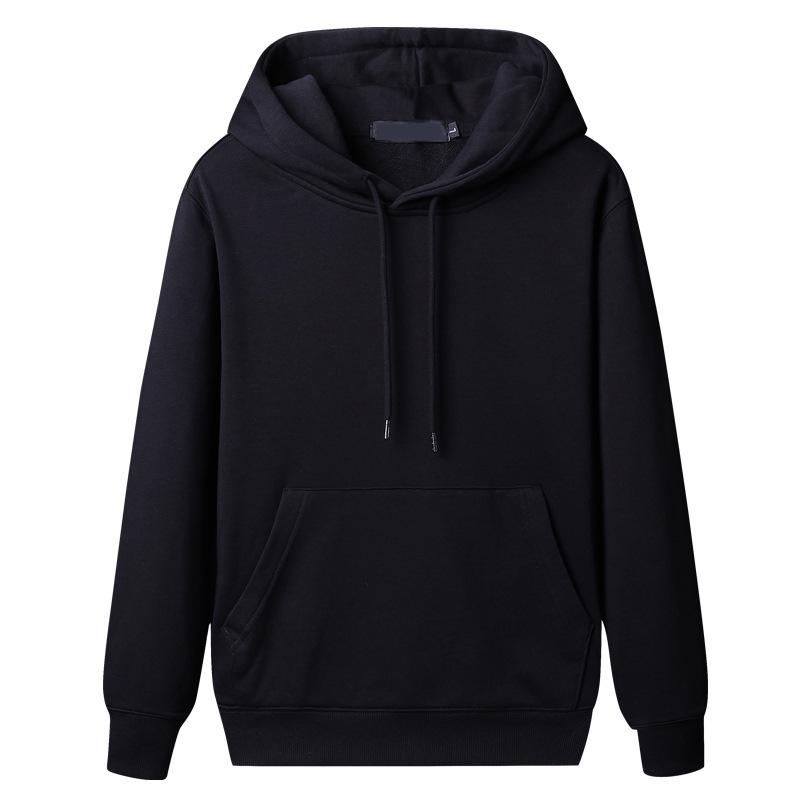 Men's Trendy Solid Color Velvet-Lined Hooded Sweater - Thick, Warm, Autumn/Winter Korean Style Pullover with Round Neck.