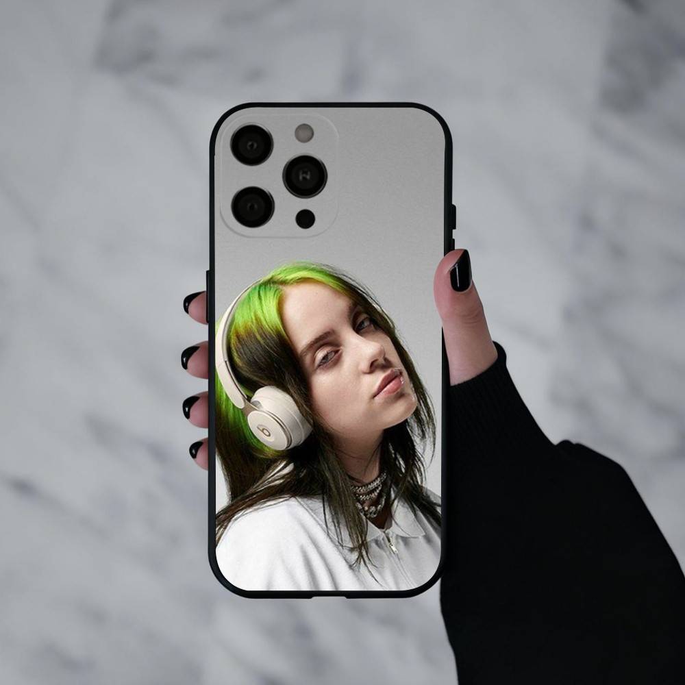 Singer B-Billie E-Eilish-H Phone Case For iPhone 17pro,16,15,14,13,12,11 Plus,Pro Max,XS,Soft Silicone Black Cover