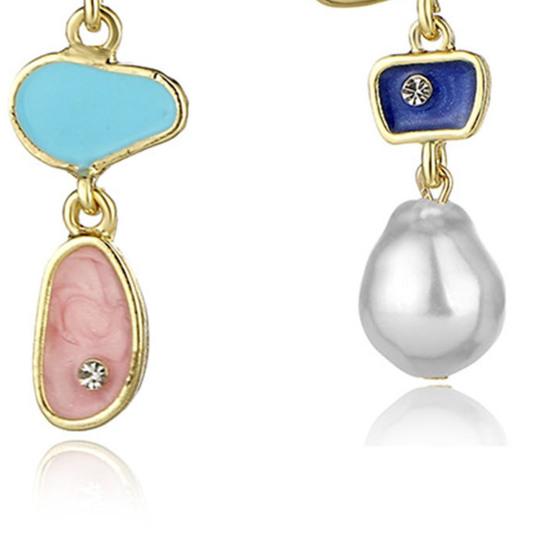 1 Pair Dangle Earrings Multicolor Rhinestones Jewelry Exquisite All Match Colorful Stud Earrings for