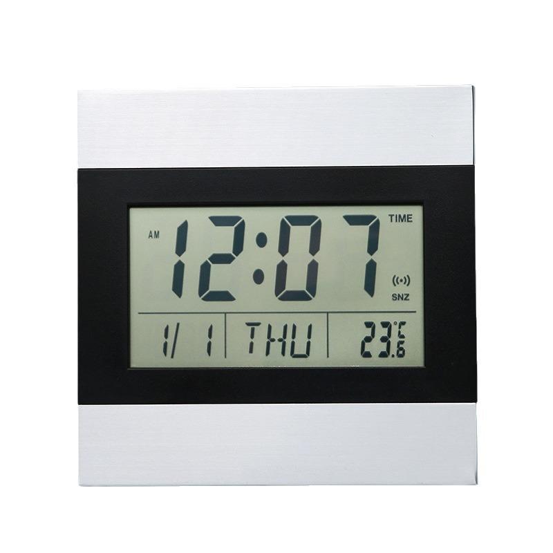 Simple Aluminum Clock Large Screen Electronic Clock Digital Clock Multifunctional Silent Electronic Temperature Alarm Clock