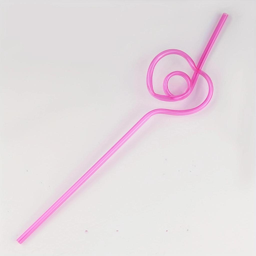 5PCS- Creative Modeling Straws PETG Bending Modeling strawsFive Pack of Pink Straws