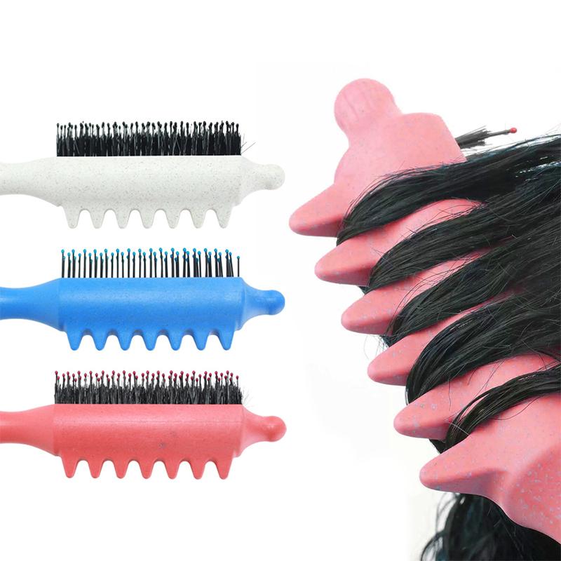 Volumenbürste Wildschweinborsten Zähne Lockenwickler Kamm für voluminöse Haaransätze Styling Glätten Haarwerkzeuge für Frauen Männer