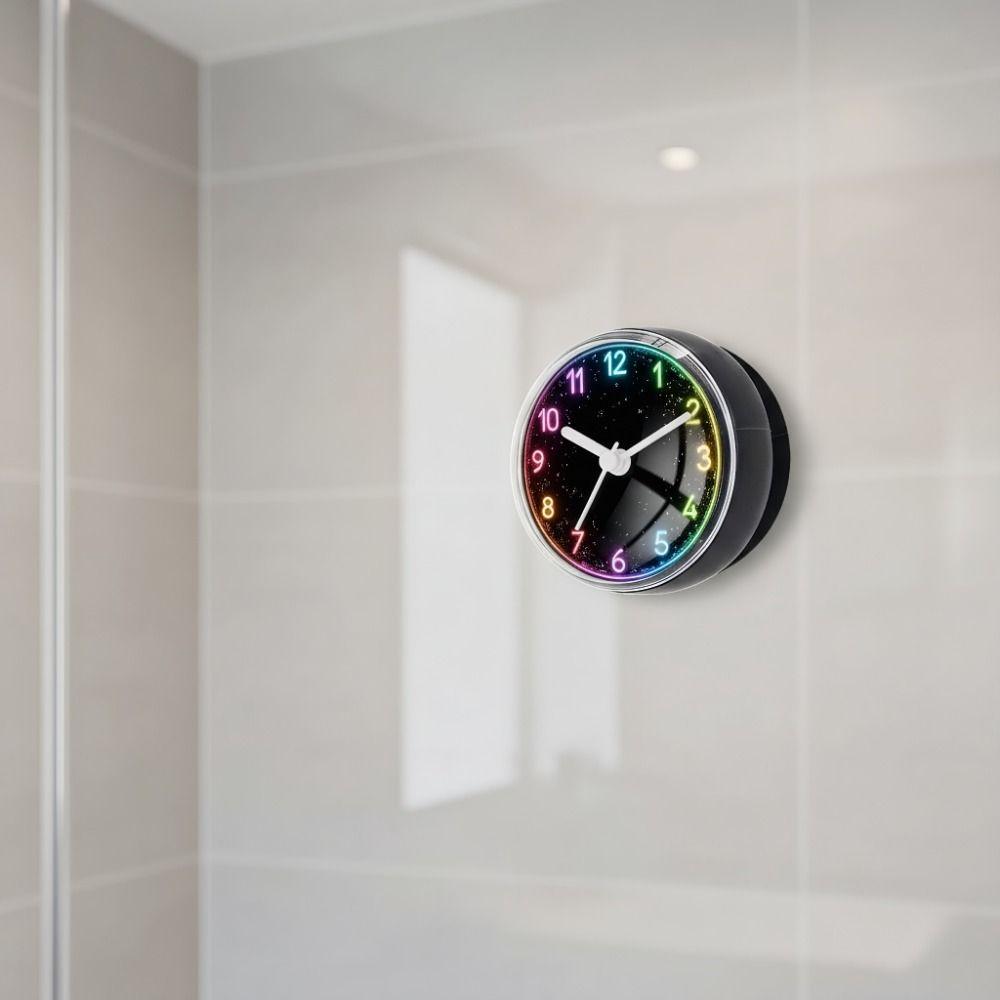 Waterproof Wall Clock Suction Cup Quartz Clock Modern Design Bathroom Clock Living Room