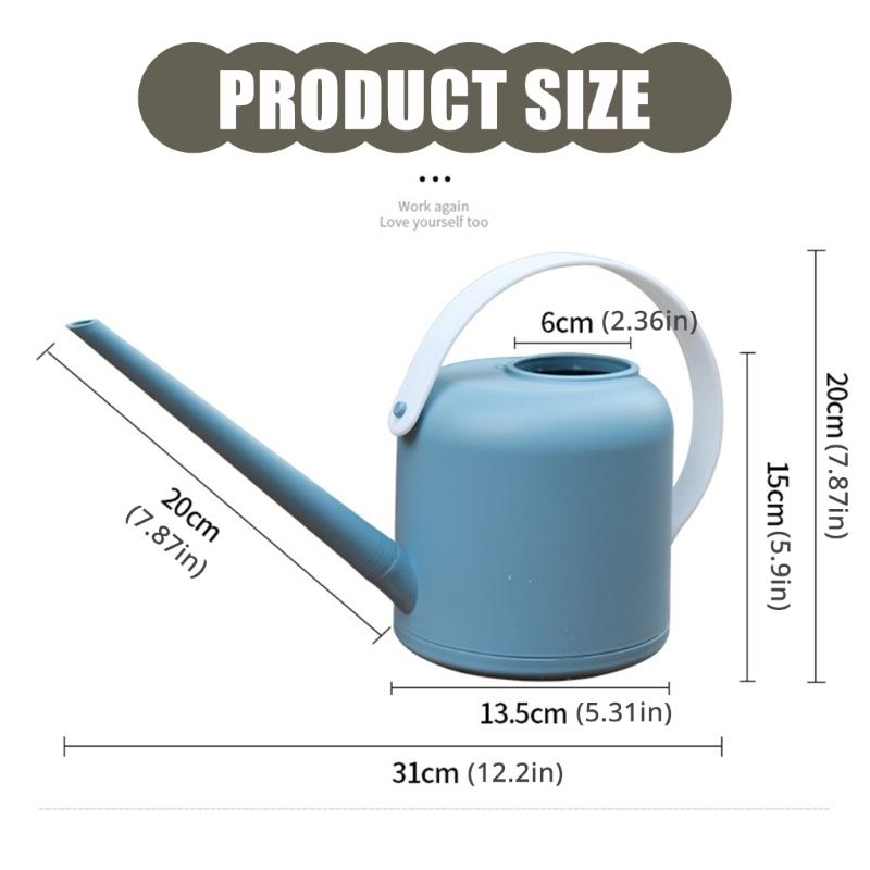 Plastic Watering Can 1800ml for Indoor Plant and Outdoor Garden with Long Spout and Detachable Handle