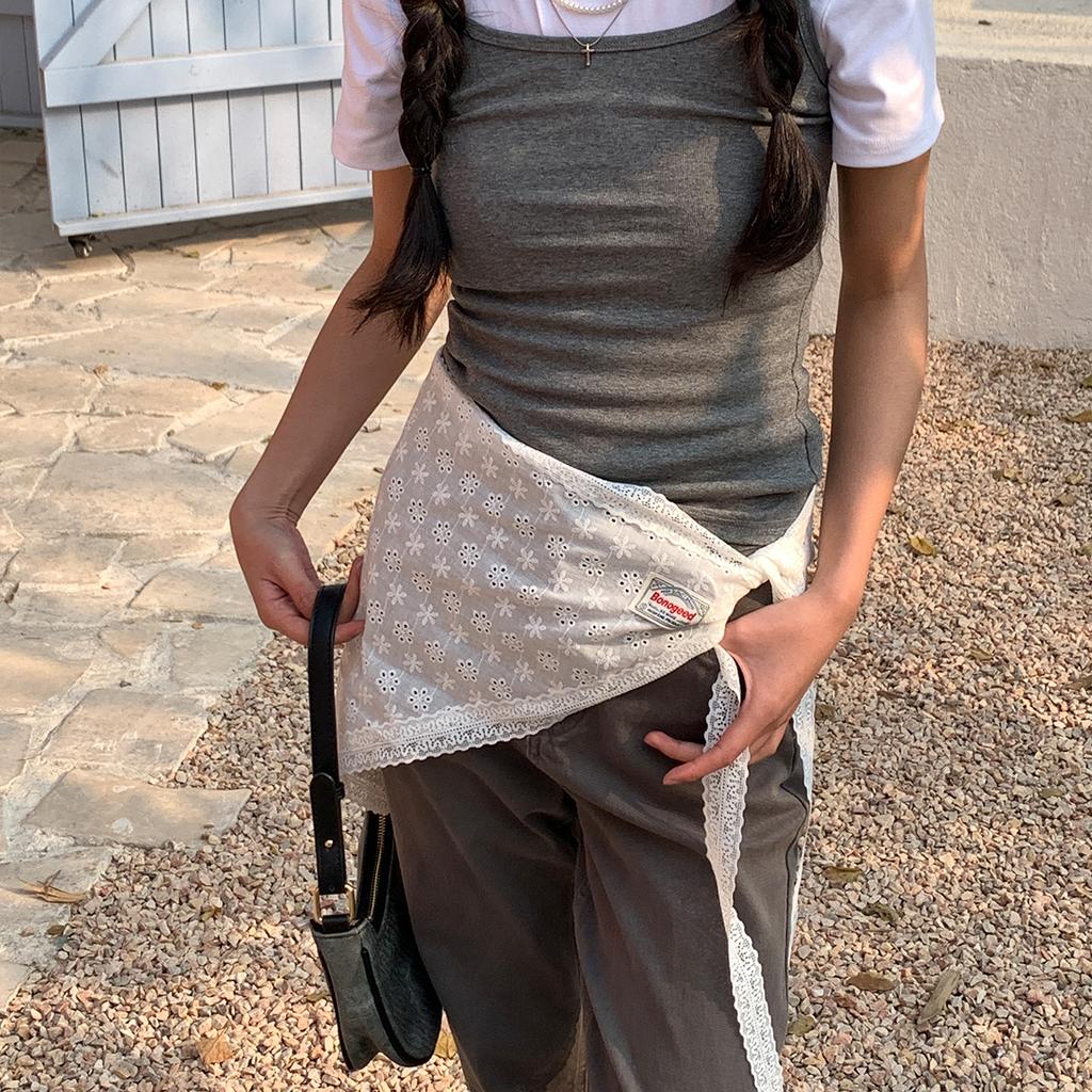 French Lace Triangle Scarf Spring And Summer Foreign Style Decorative Headscarf Headband Tied Bag Streamer Versatile Small Silk Scarf