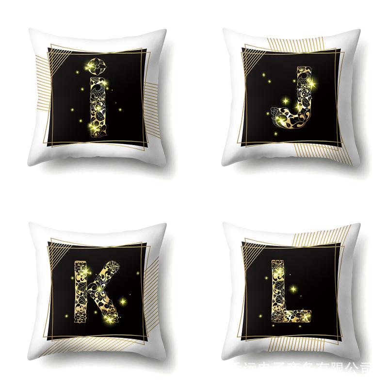 Polyester Pillowcase 26 English Letters Sofa Pillow Bedside Cushion Car Lumbar Cushion Office