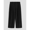 Wool Blend Buckle Pants Black