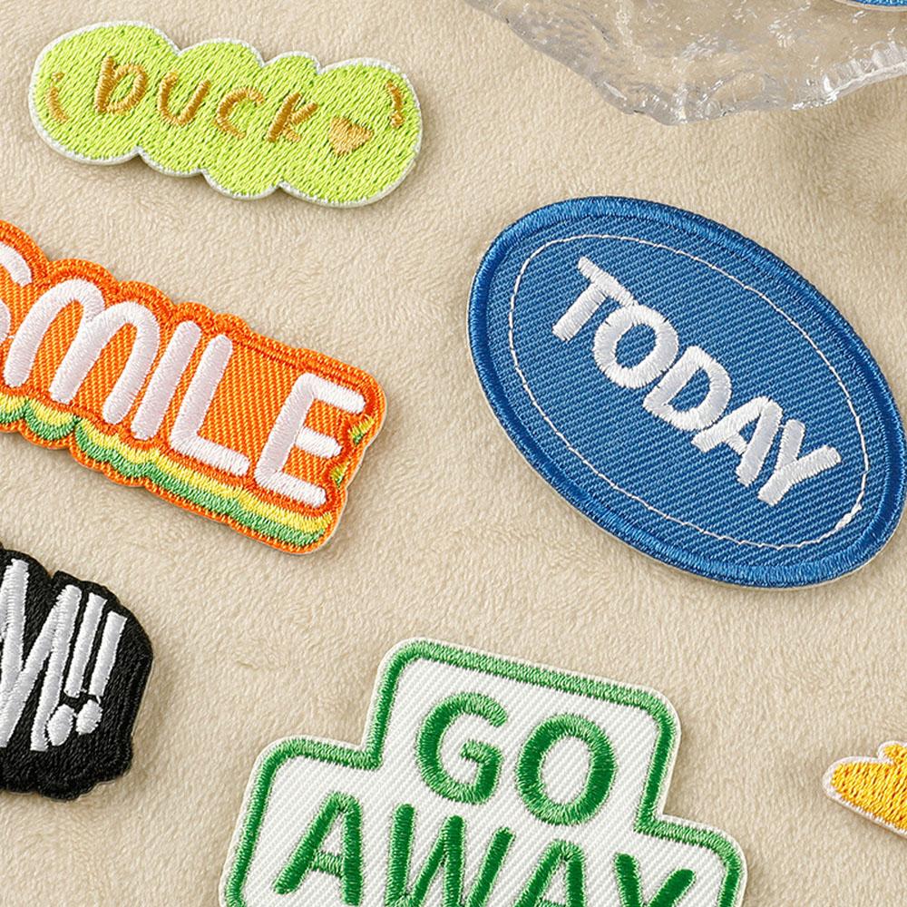Letter Flower Self-adhesive Embroidery Badge Patches for DIY T-shirt Jeans Backpack Clothing Appliques Decor Sticker