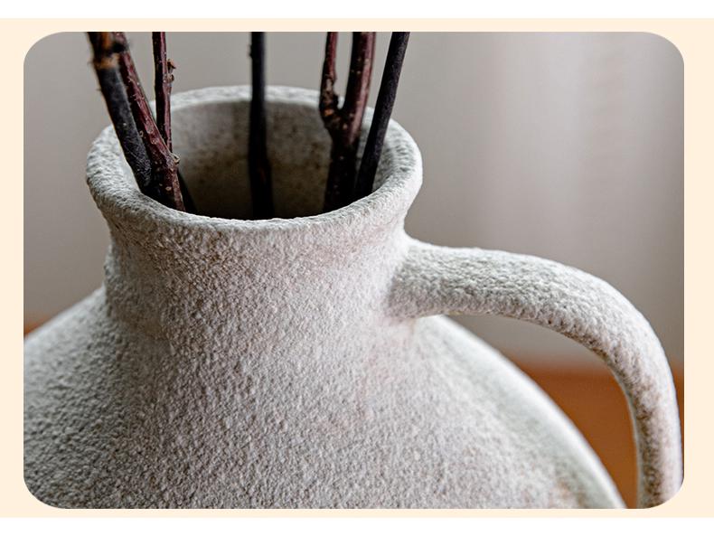 Keramická váza na sušené květiny Wabi-Sabi - Retro keramika pro kreativní aranžmá v jídelně nebo obývacím pokoji