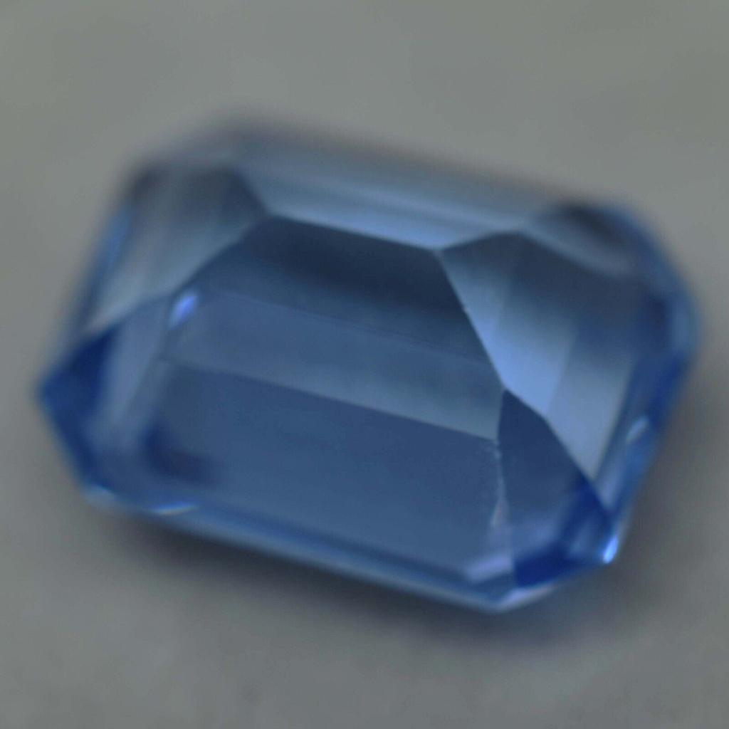 Natural Blue Sapphire Loose Gemstone 6.70 Ct Emerald Shape September Birthstone for Gem Collections