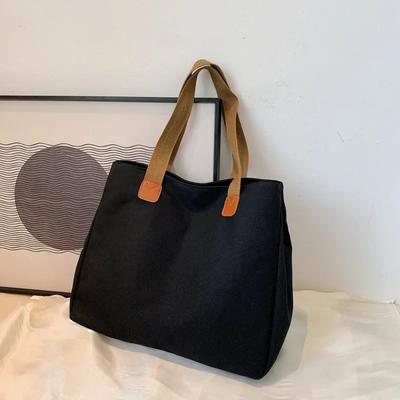 Oblíbená korejská verze Ins Texturovaná plátěná taška s velkou kapacitou pro ženy, nová módní všestranná studentská kabelka