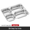 304 Stainless Steel Partitioned Canteen Tray