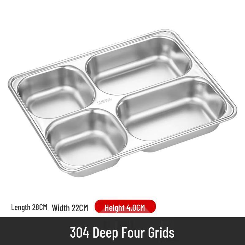 304 Stainless Steel Partitioned Canteen Tray