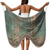 Large Floral Print Lightweight Beach Sarong Wrap Soft Breathable Bohemian Style Cover Up for Women Vacation