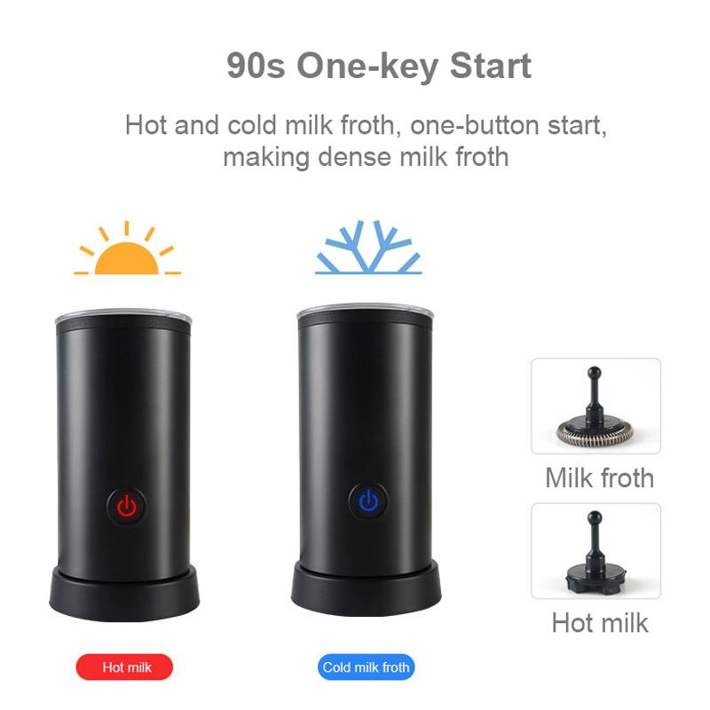 Elektrisk melk Fr Automatisk skumming Skummer Sjokotelander Kald tte Cappuccino Skummaskin Rust Stål Kaffe Frot