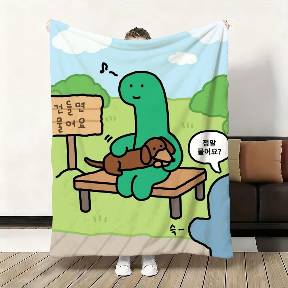 Cartoon Art J-Joguman Throw Flannel Fluffy Soft Blanket Warm Skin-Friendly Throw for Sofa Bed Office Nap Winter