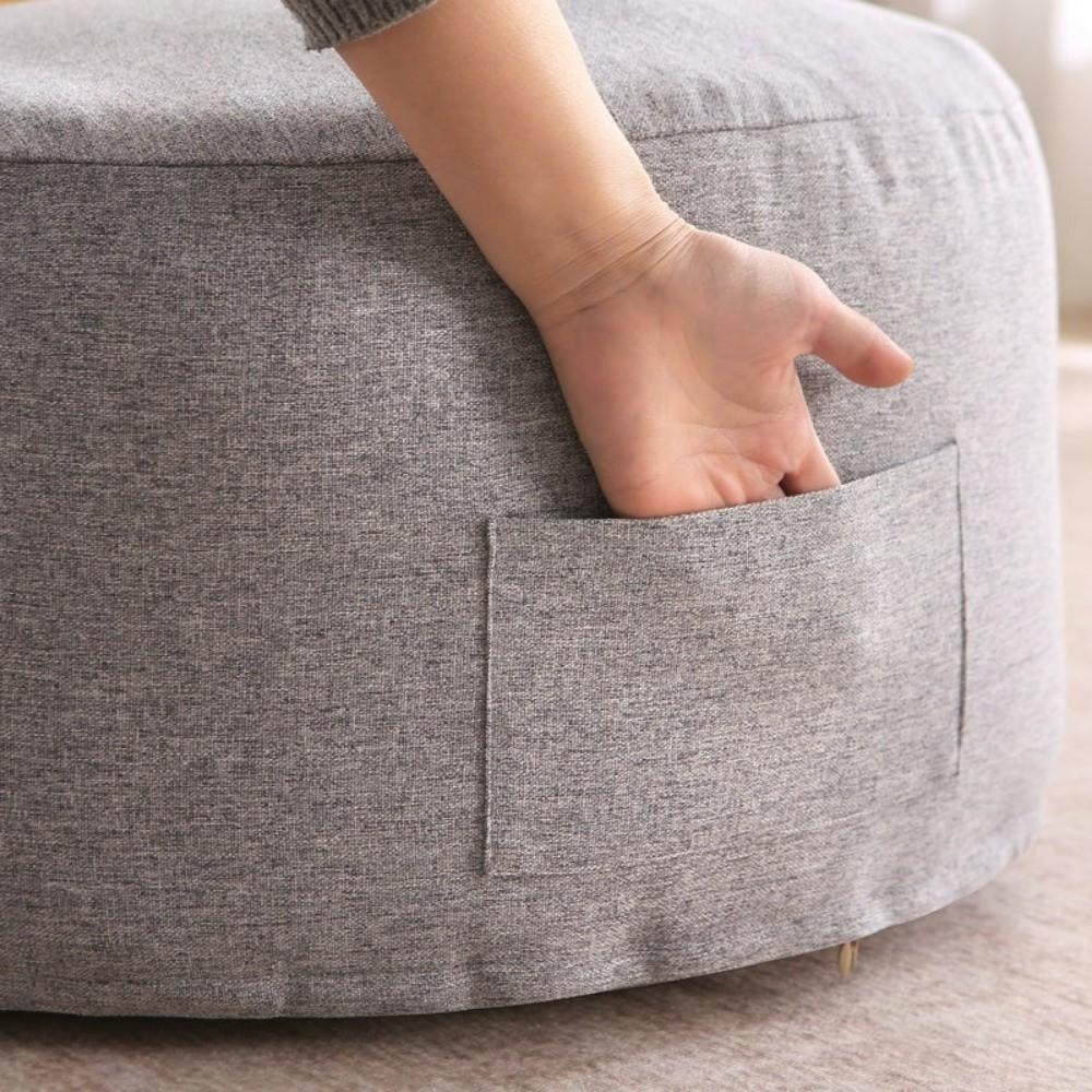 Large Capacity Sofa Stool Cover Round Clothes Storage Bag Storage Leg Bench  Living Room Use