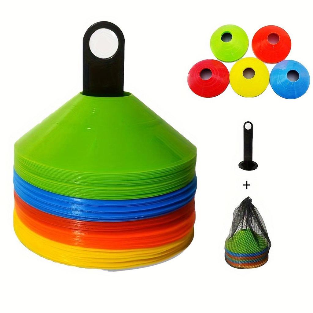 Durable Thickened Football Training Marker Cones and Discs