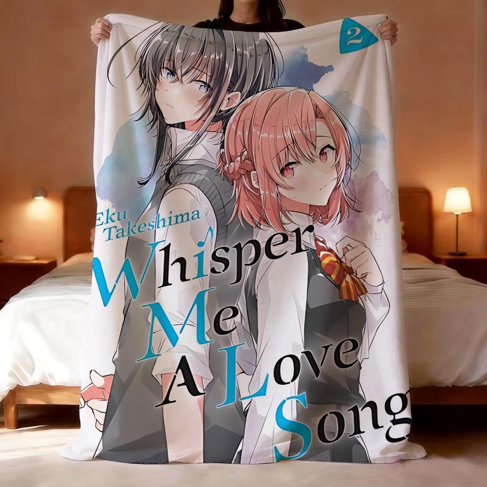 Anime Whisper Me a Love Song Throw Lightweight 240g Flannel Blanket Soft Skin-friendly for Summer Cooling 75X95CM