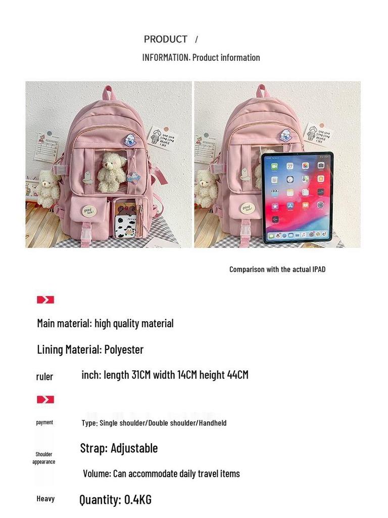 Stylish Large Capacity Korean Ulzzang Cartoon Backpack for Teen Girls
