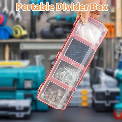 Screw Organizer Storage Bins, Stackable Bins With Lids, Divider Compartment Containers For Garage/Craft Tool Organizing, Tool Cart Cabinet Workbench