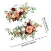 2Pcs Wedding Chair Back Flowers Arch Greenery, Modern Backdrop Decor Realistic Rose