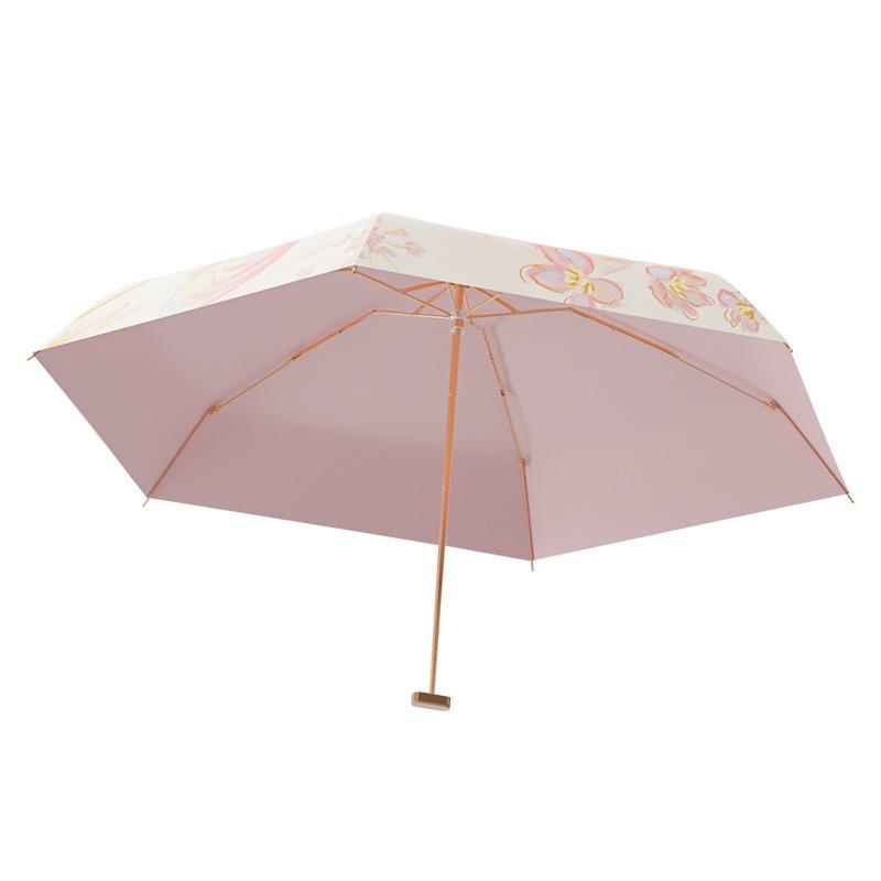 Sun umbrella sun protection UV protection women's mini portable small outdoor weather and rain capsule umbrella folding parasol