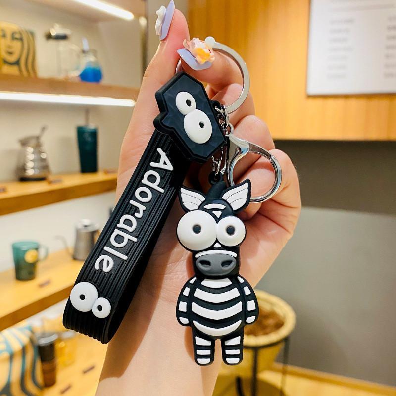 

Silicone Fun Cartoon Keychain With Big Eyeball Design Ideal For Gifts Business Zebra