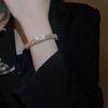 Gold Rhinestone Bangle Round Open Bangle Luxury Cuff Bracelet  Gift