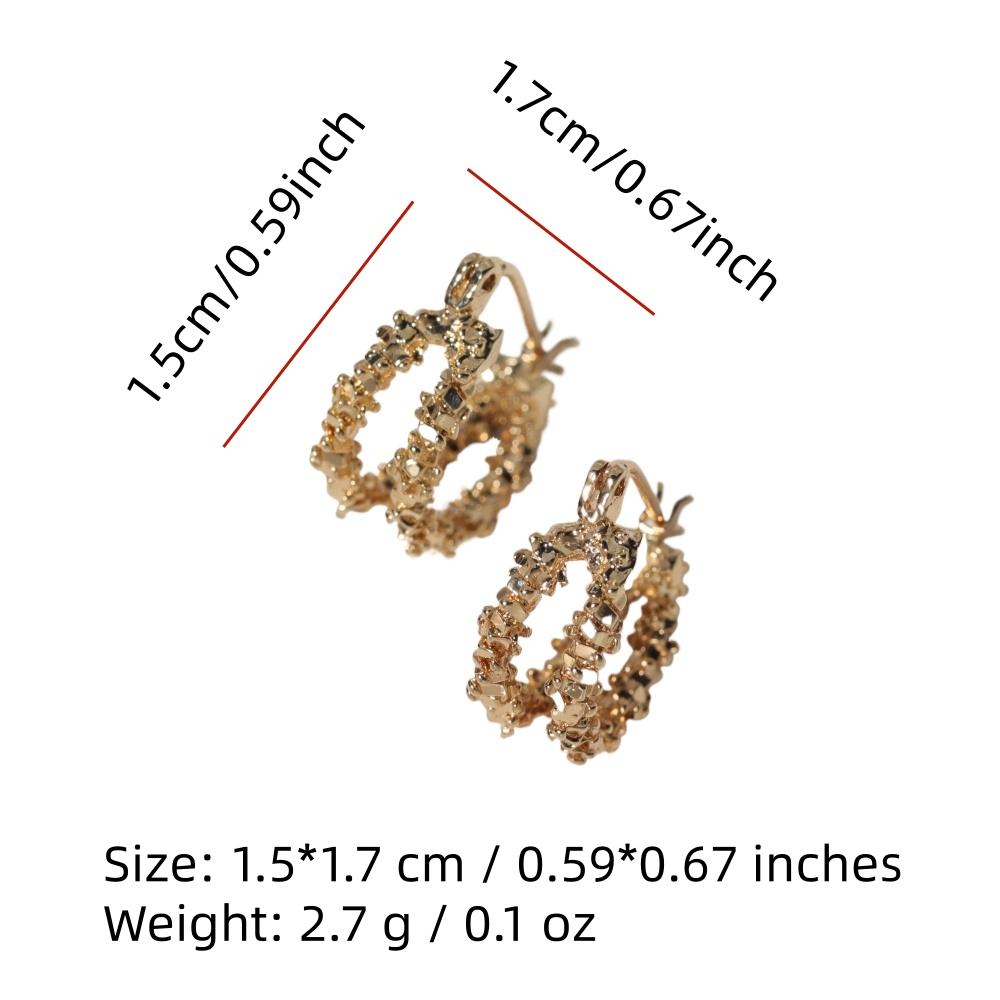 Golden Plated Hollow Zirconia Huggie Hoop Earrings for Women Jewelry Wedding Party Accessories