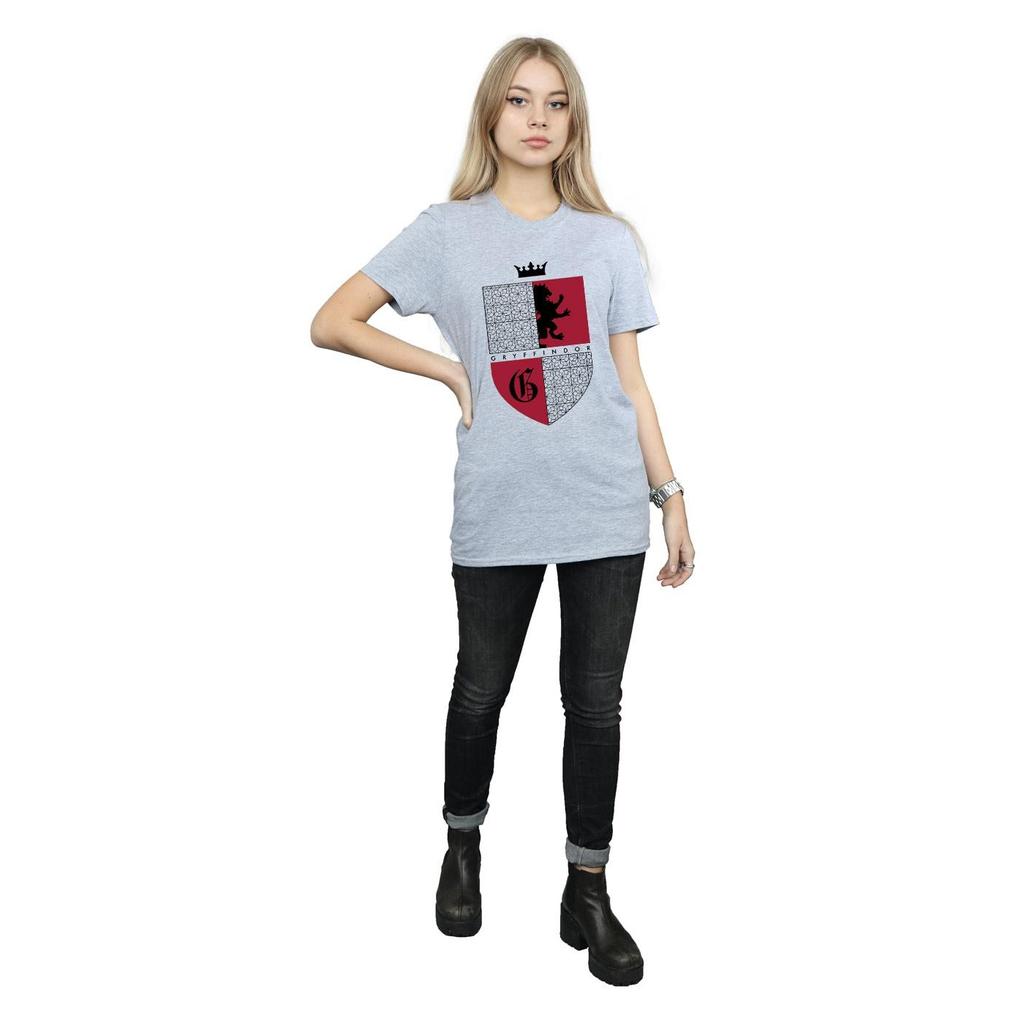 Harry Potter Womens/Ladies Gryffindor Shield Cotton Boyfriend T-Shirt
