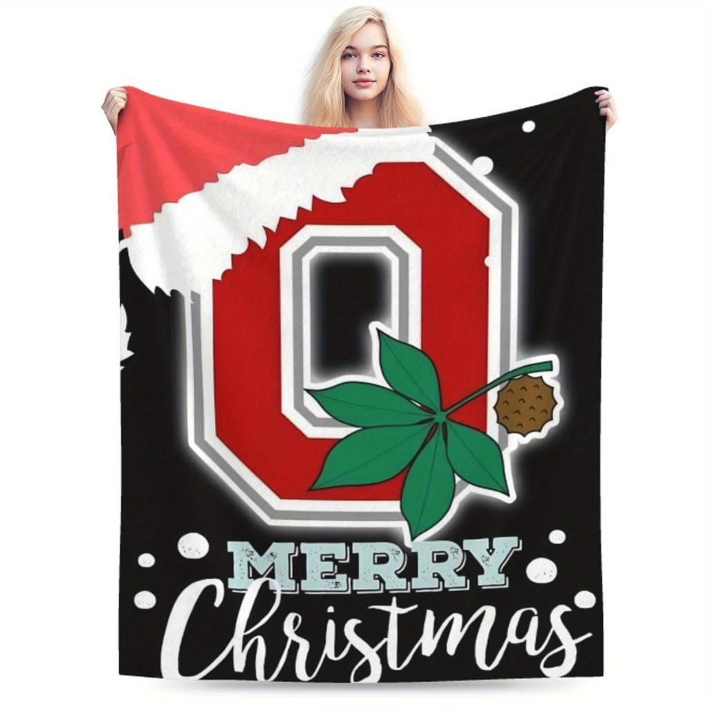 Ohio State University Blanket Soft and Warm Flannel Blanket Multifunctional Four Seasons Blanket Gift Blanket