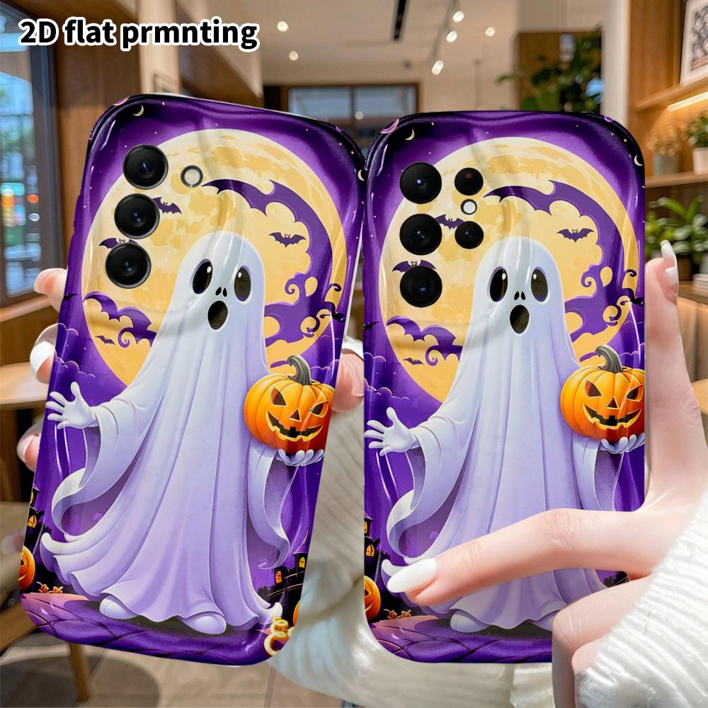 Phone Case: 2D Flat, Suitable for Samsung Galaxy A34 A35 M05 M06 S20 S22 S21 FE Plus 5G Protective Case, Cartoon Halloween, Christmas Halloween, Perfe