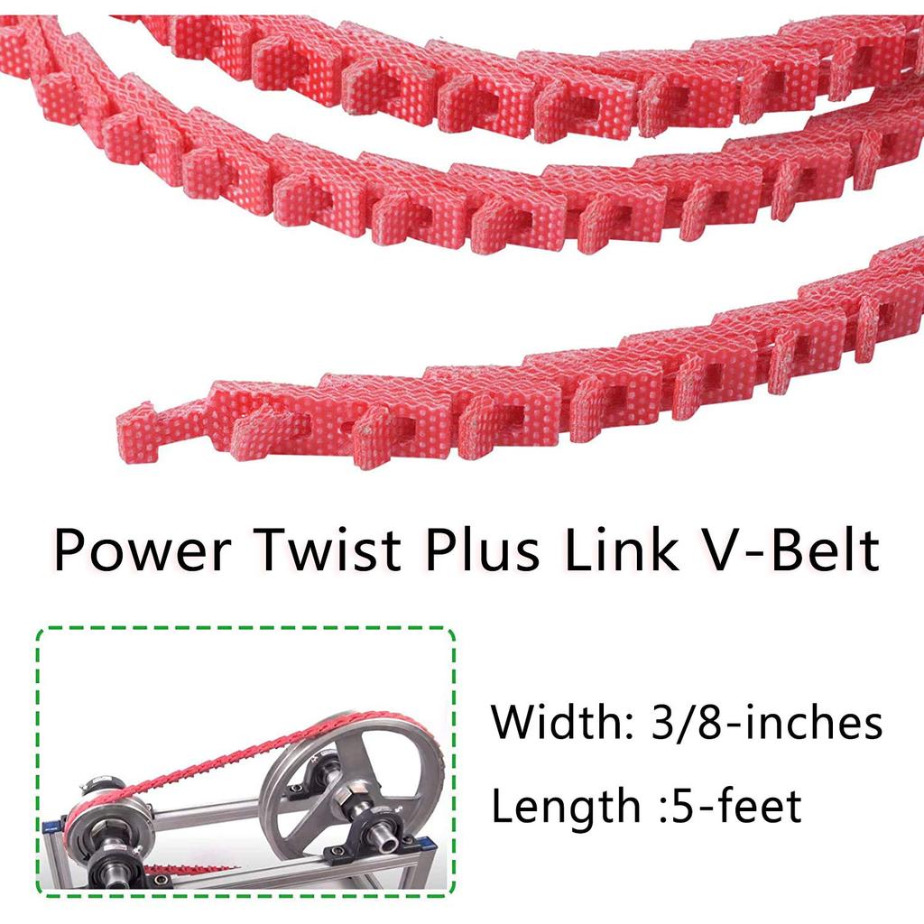 Power Twist V Belt,3/8-inch X 5 Feet Z Type, Industrial Rubber Adjustable Link V-Belts, 3L Profile, 3/8" Width, 5' Length,Drive V Belt Perfect for