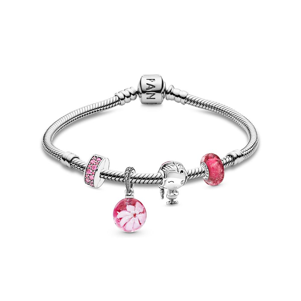 Pandora Endless Peach Blossom Set 925 Silver Bracelet Unisex Bracelet ZT24092214A 17