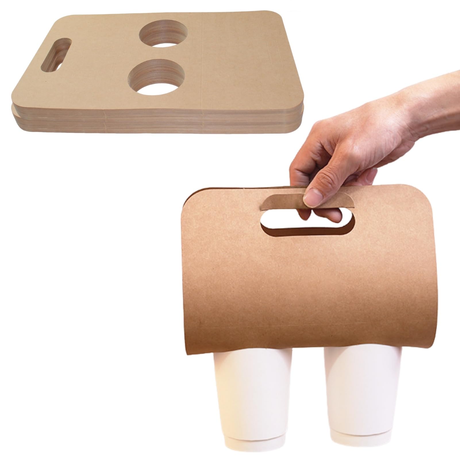 

Active Island Disposable Paper Cup 2 a962 Takeout/Portable Holder, Holes, (100)