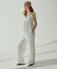 VIKINI VENDER Slush Linen Elastic Waist Wide Pants - White