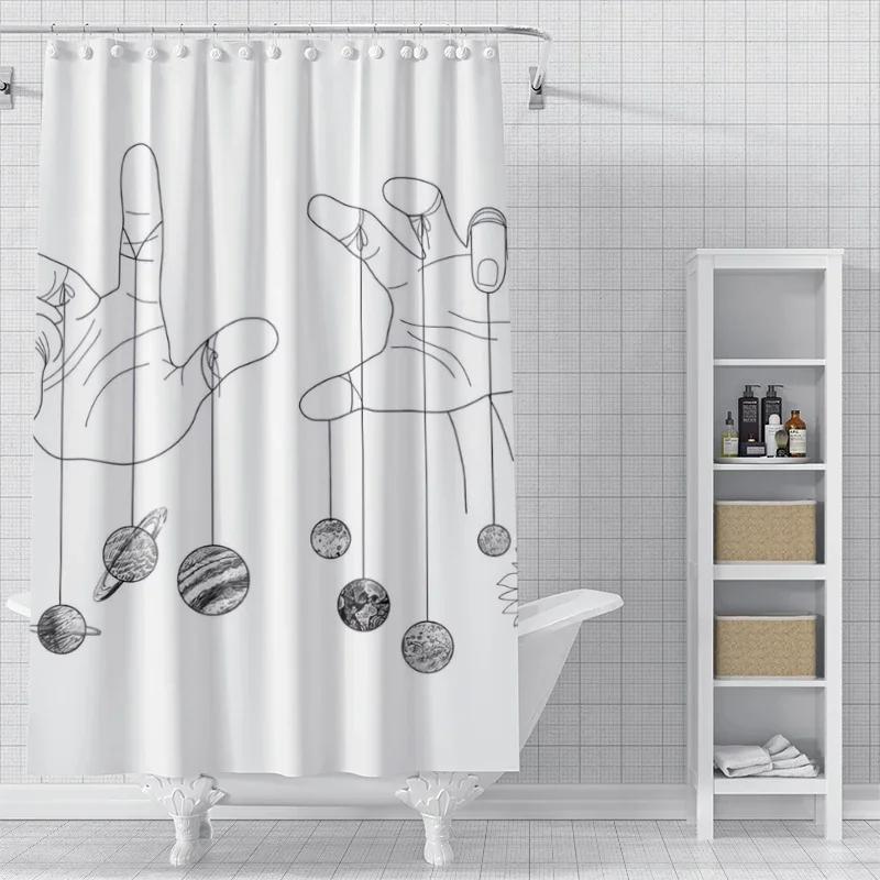 

Home Shower Curtains For Bathroom Waterproof Fabric Modern Nordic Style Bathroom Curtain 180X200 240X180 Cute Dog Funny W60H190(CM)-1 Pcs