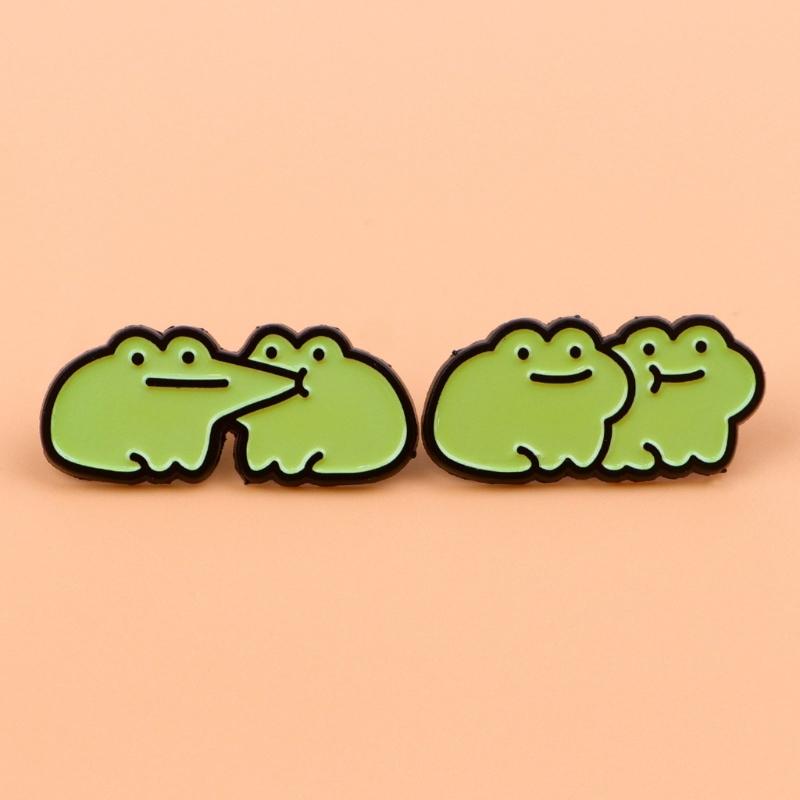 Delightful Frogs Pin Stylish Brooch Funny Brooch for Backpacks and Clothing Accessories Ideal for Kids and Adults