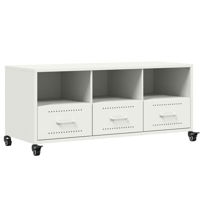 VidaXL TV Cabinet, Television Stand with Drawers and Shelves, TV Stand with Living Room Storage, White 846697