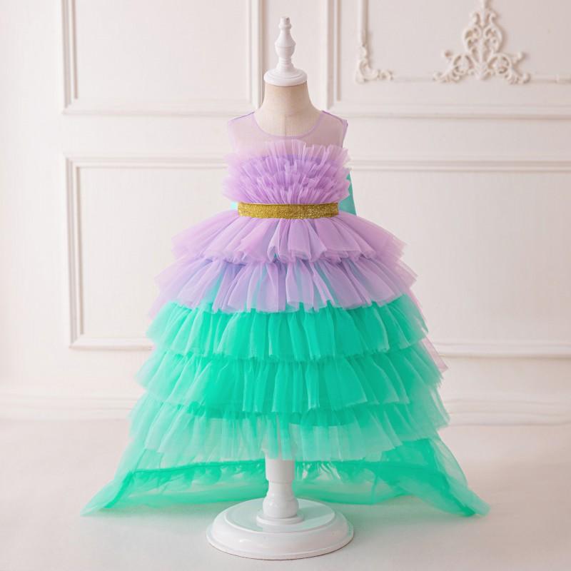 Girls Princess Tulle Wedding Dress Pageant Gown Kids 4-7 Years Old