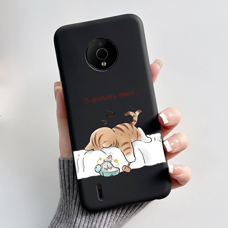 For Nokia C200 C100 Case Cute Love Rabbit Funny Cartoon Black Soft Silicone Protective Cover For NokiaC200 NokiaC100 Phone Case