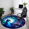 1pc Peacock Feather Art Chair Carpet for Office Non-Slip, Machine Washable Rug for Office - Holiday DecorMachine Made Yy251029091